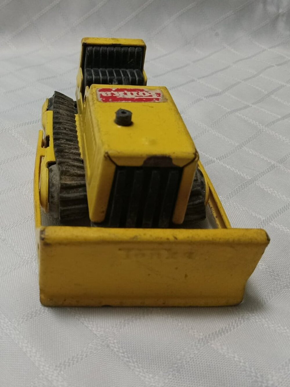 4" Bulldozer Tonka Truck Yellow Black Pressed Steel vintage